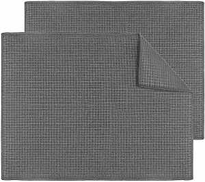 Topsky Microfiber Dish Drying Mat 2 Pack, 20 X 15 Inch Kitchen Counter Mats Reversible Baby Bottles Dish Dry Pad,Super Absorbent Gray