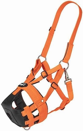 Tough 1 Easy Breathe V Grazing Muzzle Pony Orange