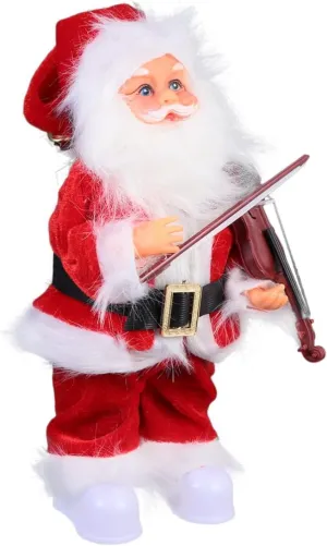 TOYANDONA Santa Claus Musical Doll Electric Toy Ornament for Boy Girl Adorable Xmas Decoration for Home Realistic Design for Bedroom Living Room Office Holiday