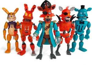 Toysvill Inspired by Five Nights Game | FNAF | Pirates | Freddy's Action Figures Toys Set of 5 [Freddy, Bonnie, Fazbear, Curse of Dreadbear and Captain Foxy], Fun Action Simulator