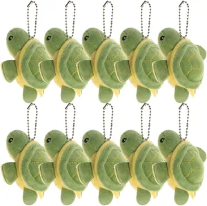 Toyvian 10Pcs Mini Tortoise Plush Toy Stuffed Animal Keychain Cute Plush Sea Turtle Keychain Pendant Cartoon Plush Doll for Birthday Bag Accessories Bears