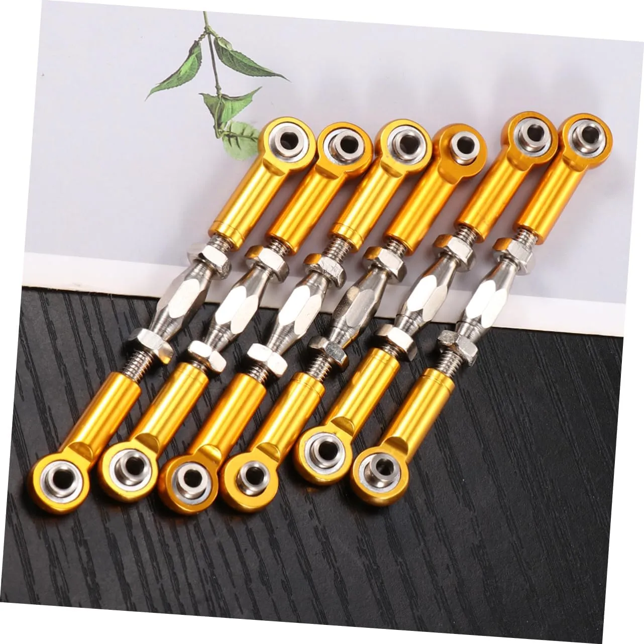 Toyvian 6pcs Aluminum Turnbuckle Rod Linkage for Racing Truck Buggy Upgrade Parts Construction Yellow