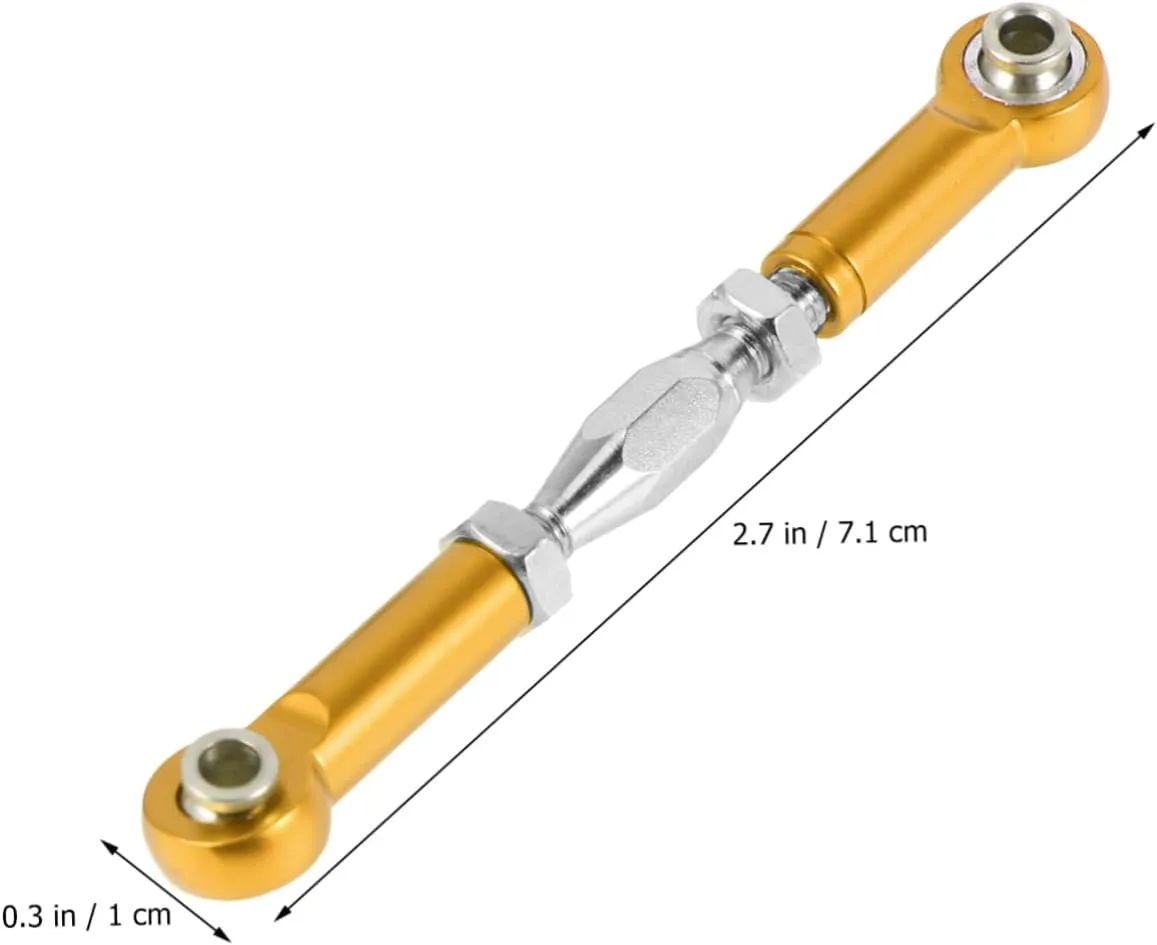 Toyvian 6pcs Aluminum Turnbuckle Rod Linkage for Racing Truck Buggy Upgrade Parts Construction Yellow