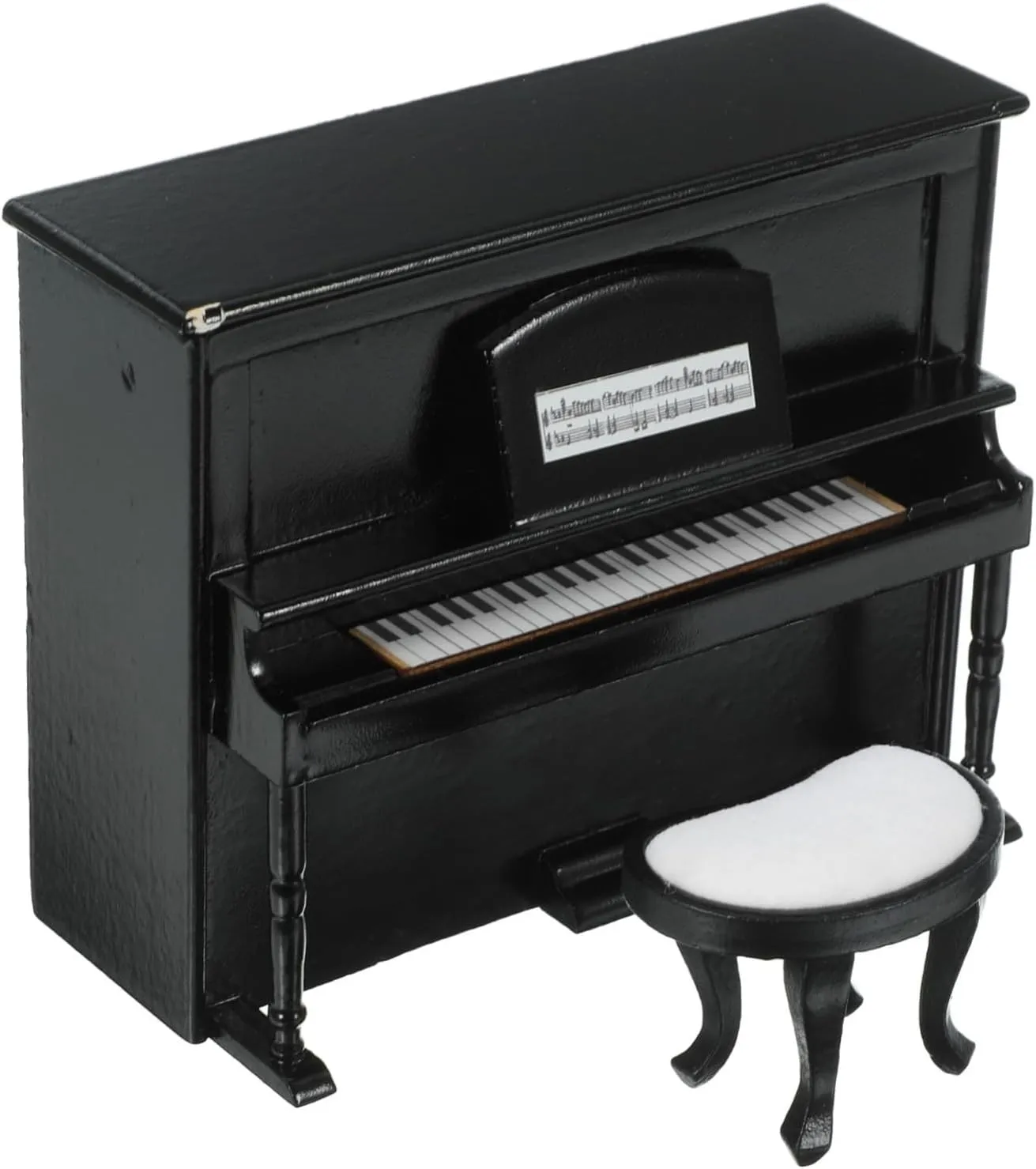 Toyvian Mini Piano with Chair Model Miniature Dollhouse Accessories 1: 12 Living Room Bedroom Musical Instrument Decoration for for DIY Garden Dollhouse Micro Accessories