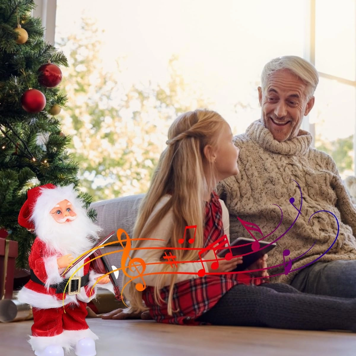 Toyvian 30cm Electric Santa Dolls Musical Toys Santa Claus Toy Digital Christmas Santa Kids Electric Toy Santa Claus Doll Santa Claus Decor Santa Doll Toy Electric Music Santa