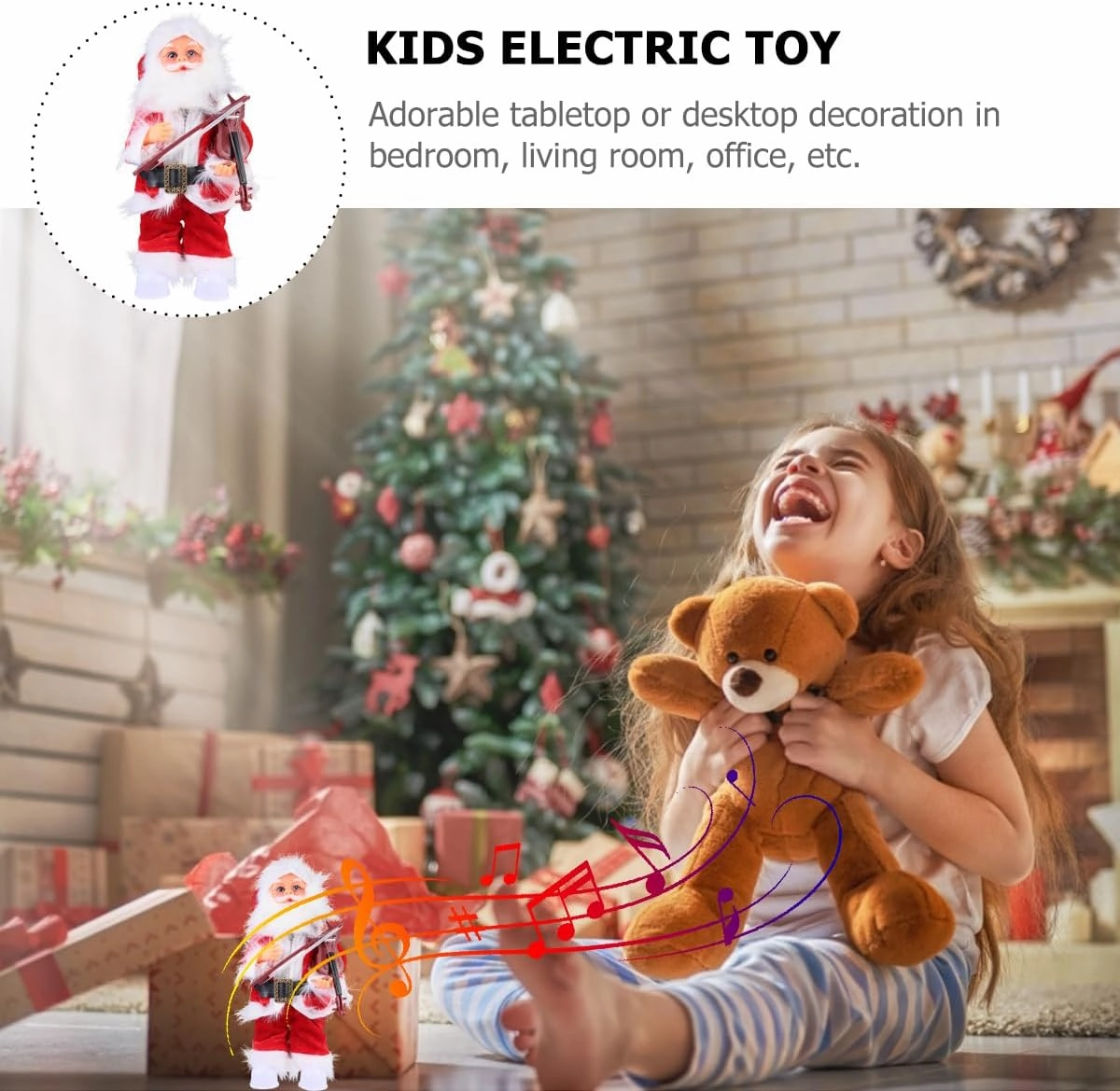 Toyvian 30cm Electric Santa Dolls Musical Toys Santa Claus Toy Digital Christmas Santa Kids Electric Toy Santa Claus Doll Santa Claus Decor Santa Doll Toy Electric Music Santa