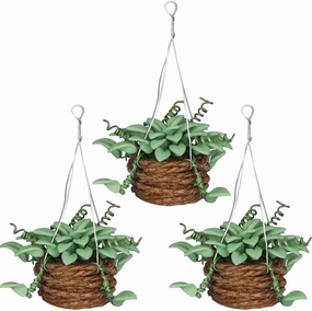 Toyvian 3pcs Dollhouse Potted Plants Miniature Artificial Plant Bonsai Model Mini Flowerpot Fake Succulent Doll House Decor