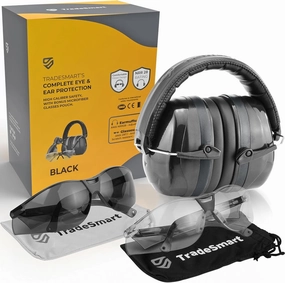 TradeSmart High-Performance Earmuffs for Shooting Range & Shooting Eye Protection Glasses   Firearm Confidence Course
