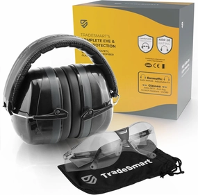 TradeSmart High-Performance Earmuffs for Shooting Range & Shooting Eye Protection Glasses   Firearm Confidence Course