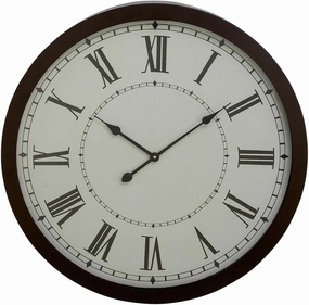 Traditional Metal Decorative Wall Clock, Battery Operated Round Wall Clock for Home Wall Decor, Black 30 Inch(20" x 3" x 20")
