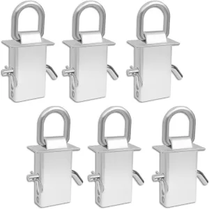 Trailer Stake Pocket D Ring 6PCS 16200lbs Heavy Duty Removable Adjustable D-Ring Stake Pocket Tie Downs for Utility Trailers, Flatbed Trucks w/ 1/2" Hitch Pin(Silvery)