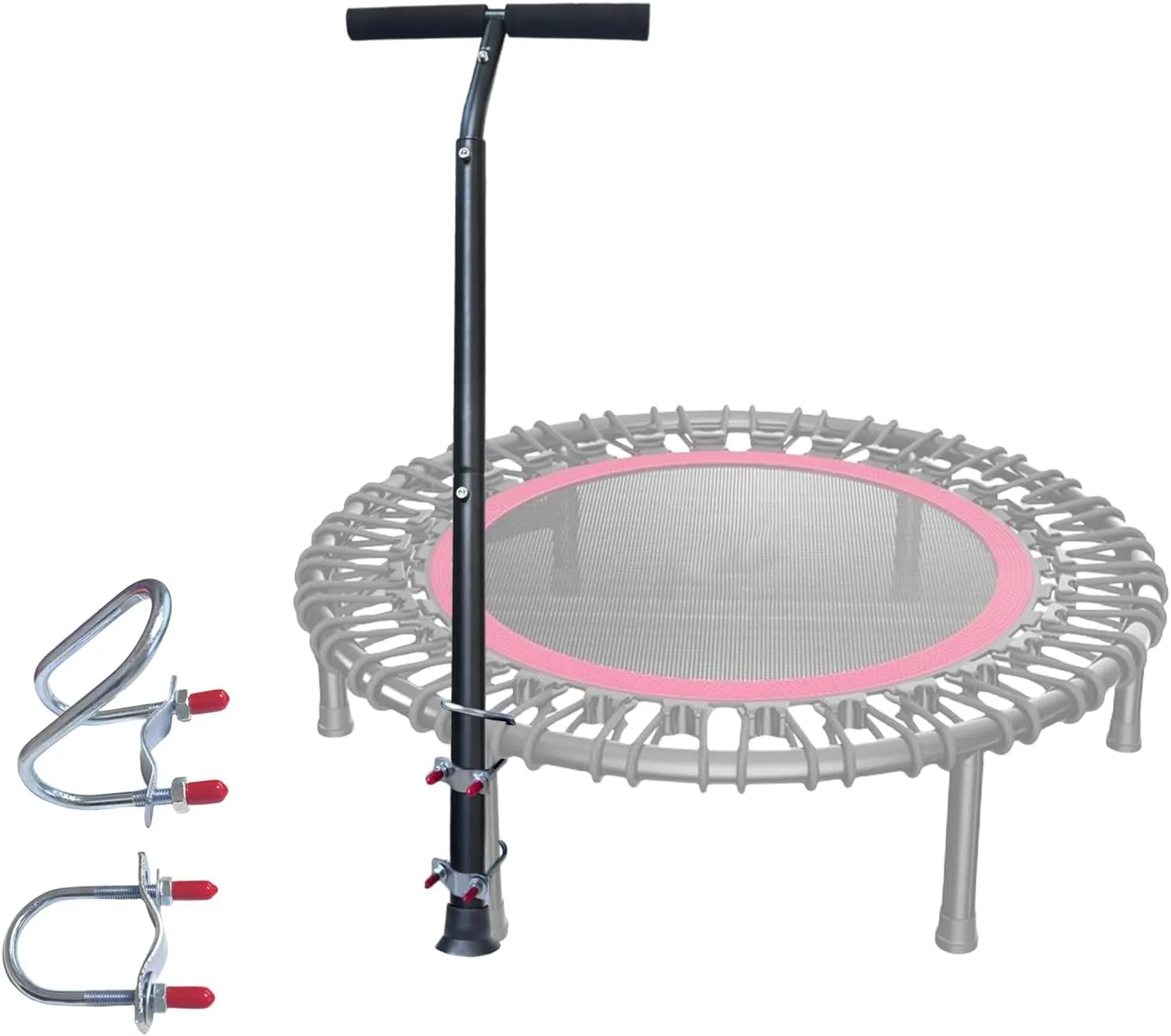Trampoline Handle Bar Rebounder Handle Bar for Most Brands Mini Fitness Trampolines Fits Foot Tubes up to 0.98IN~1.26IN Diameter (Trampoline not Included) Non-Slip Comfortable Handles