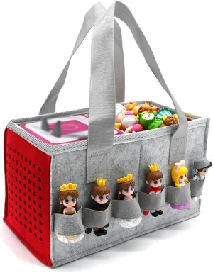 Travel Carrying Case Compatible with Toniebox Audio Player Starter Set,Educational Musical Toy Storage Bag Folding Hand Bag for Tonies Figurines