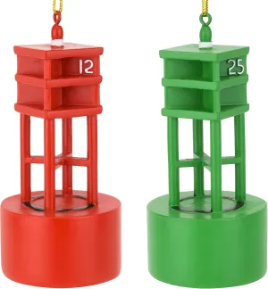 Tree Buddees Port and Starboard Channel Markers Sailing/Boating Christmas Ornament Set