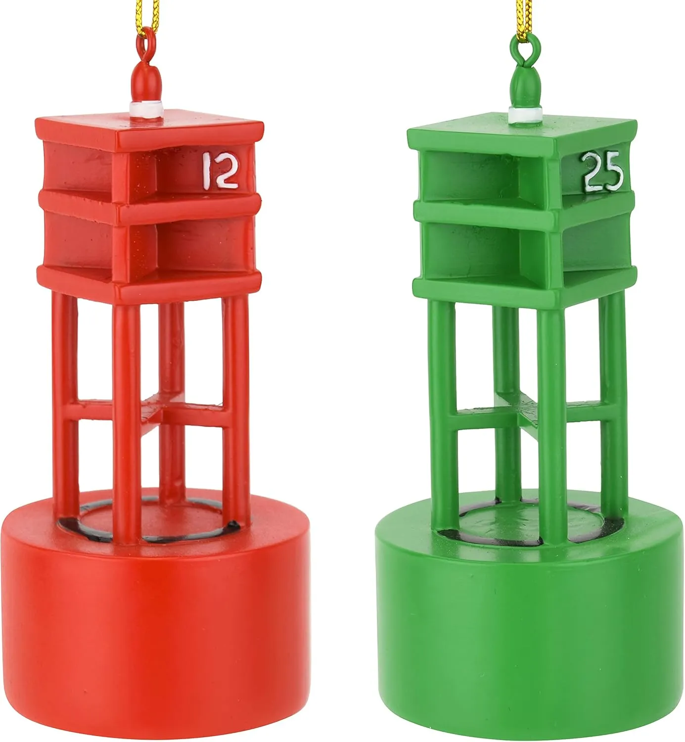 Tree Buddees Port and Starboard Channel Markers Sailing/Boating Christmas Ornament Set
