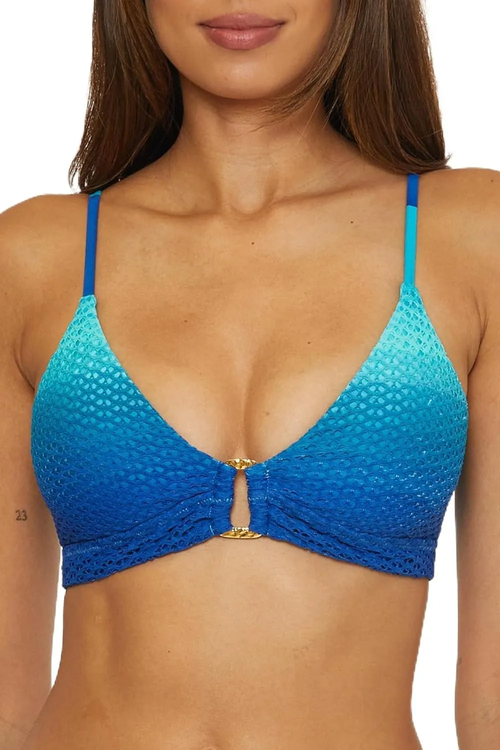 Trina Turk Women's Standard Sun Opal Ring Bikini Top, Adjustable, Tie Back, Swimwear Separates