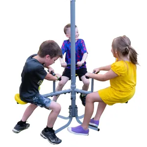 Triple Fun-Go-Round, 2" Diameter Metal Tubing Swing Set Accessory Attachment. 45" Diameter x 42" W x 72" H, by XDP Recreation