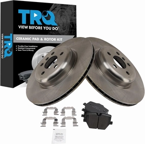 TRQ Brake Pad & Rotor Kit Ceramic Compatible with 2019 BMW 330i 330i xDrive 2020 M340i M340i xDrive 2019-2021 Z4 Toyota GR Supra