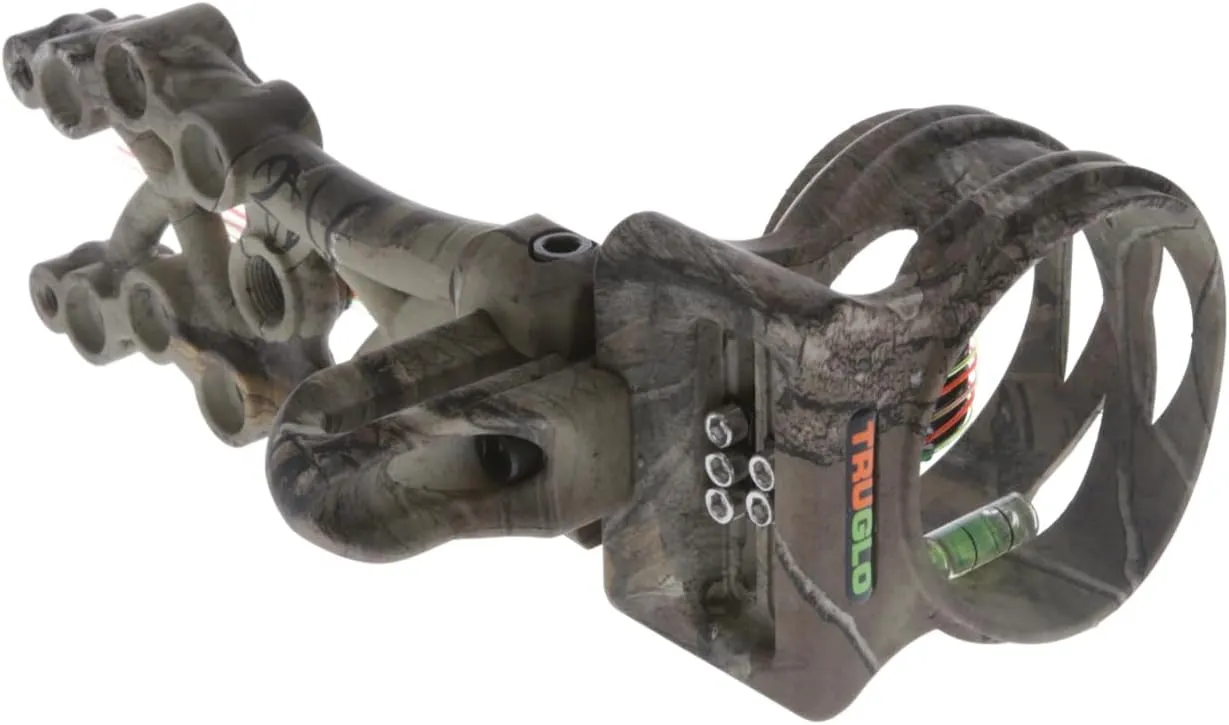 TruGlo Carbon Xtreme 5-Pin Highly-Visible Durable Ultra-Lightweight Carbon Composite Archery Bow Sight with Large Circular Field of View - Adjustable for Right & Left-Hand Shooters