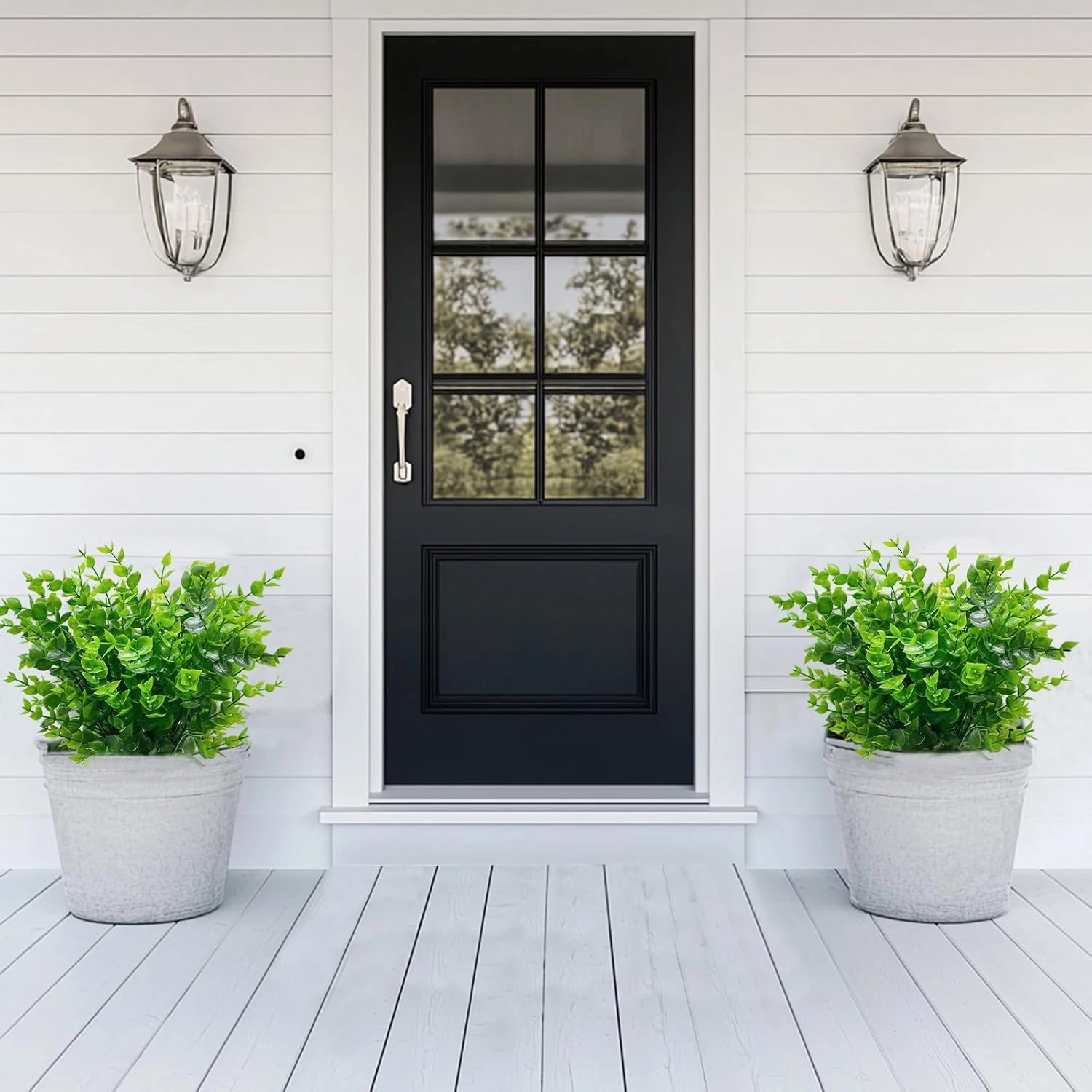 TURNMEON 20 Bundles Artificial Greenery Plants for Outdoors Spring Summer Decor, UV Resistant Fake Plants Faux Eucalyptus Plastic Shrubs Boxwood Fake Flowers Gardens Home Patio Outsides Decor(Green)