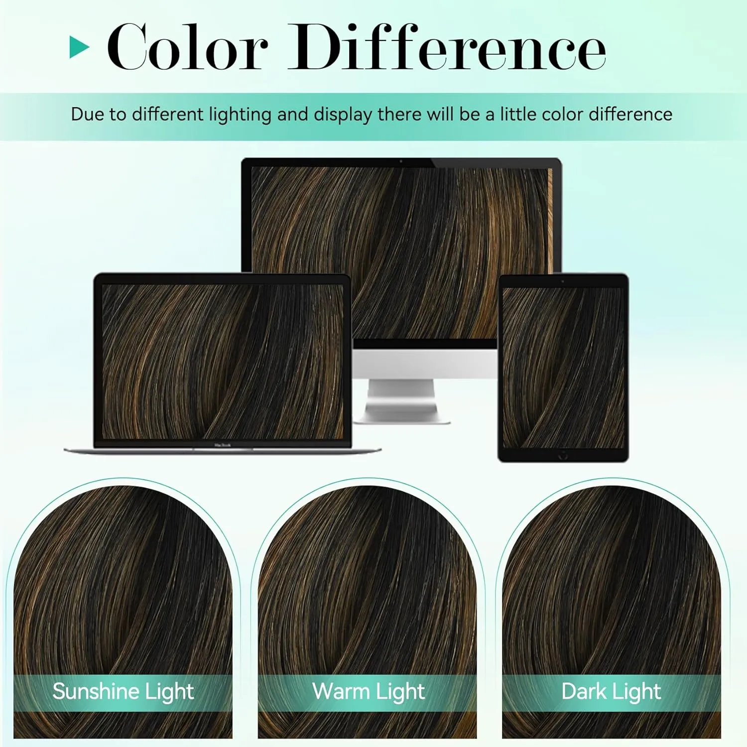 Ukira Balayage Clip in Hair Extensions Real Human Hair, 20 Inch 120g 7pcs Ombre Hair Extensions Natural Black to Chestnut Brown, Natural Straight Remy Human Hair Clip in Extensions for Women