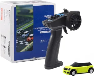 Ultra-Compact Electric RWD RC Racing Car for Adults, 1:76 Scale 2.4GHz 3CH Turbo Racing RC Car with P31 Controller & 2 Replaceable Body Shell - RTR