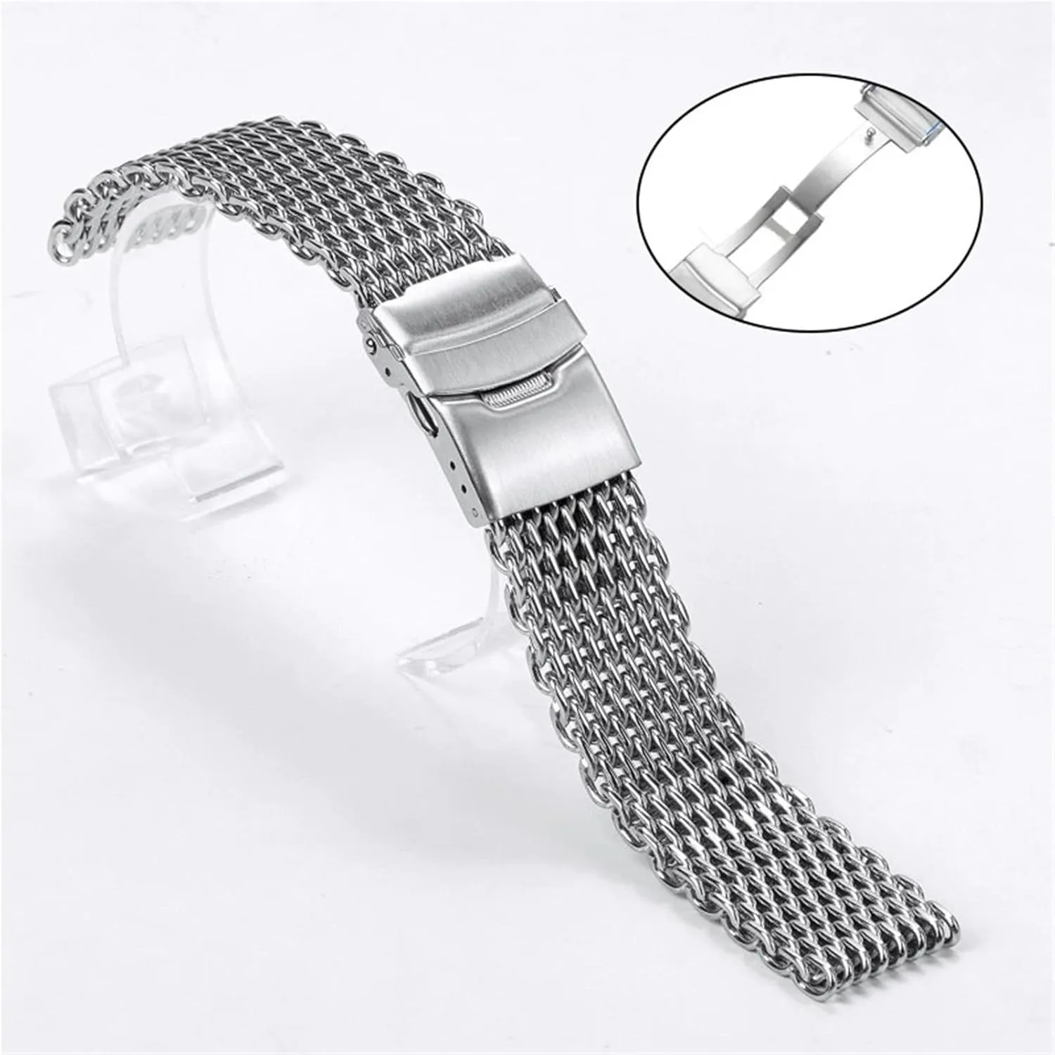 Unisex stainless steel mesh strap, quick-release adjustable strap