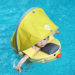 Upgraded Baby Pool Float Mambobaby Swim Float Non-Inflatable Baby Floats with Canopy for 8-36 Months Float for Infant Swim Ring