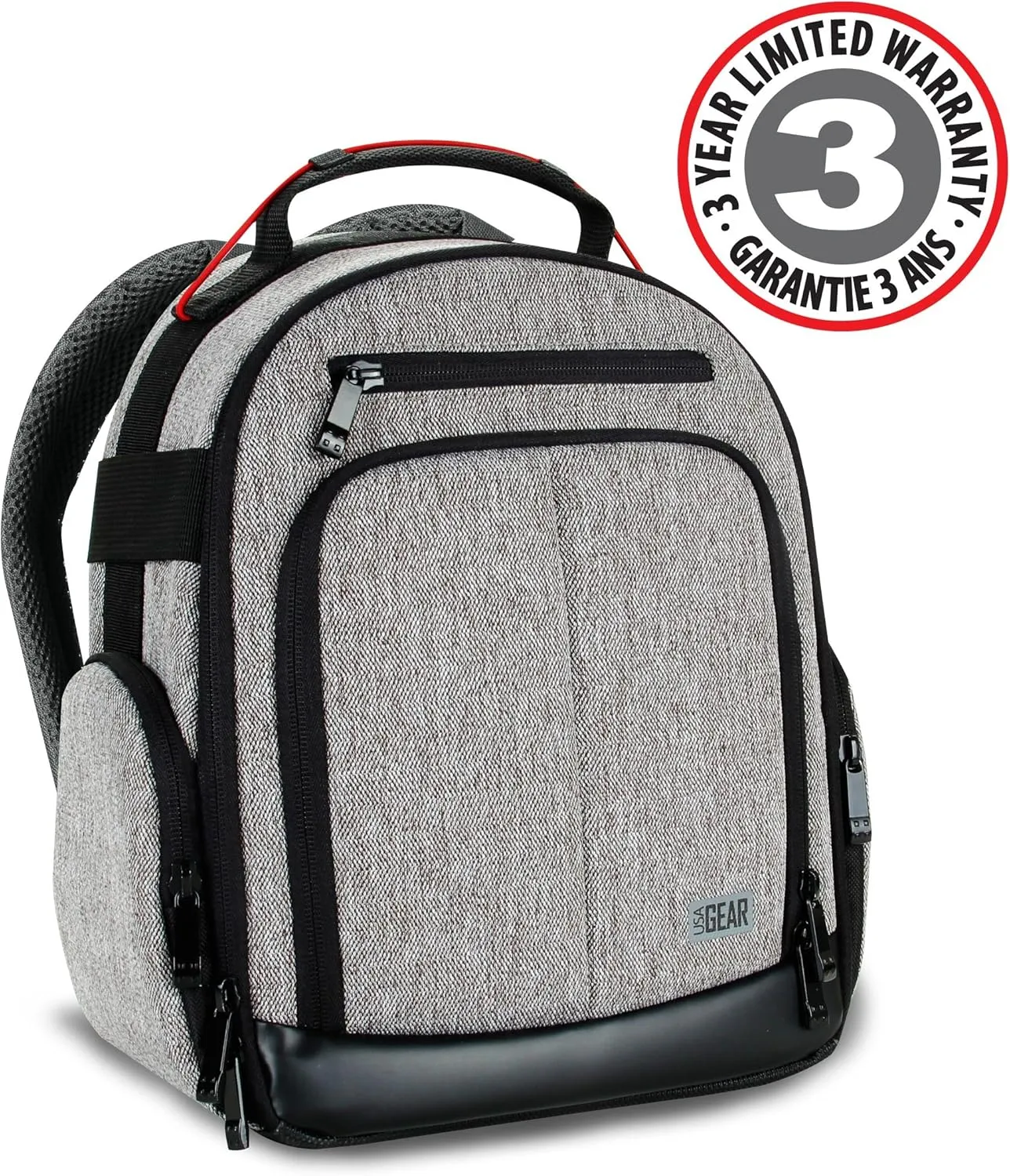 USA Gear Drone Backpack - Drone Case Compatible with DJI Mavic Pro, Spark Mini, Ryze Tello, Yuneec Breeze and More - Customizable Interior, Weather Resistant, Storage for Accessories - Grey