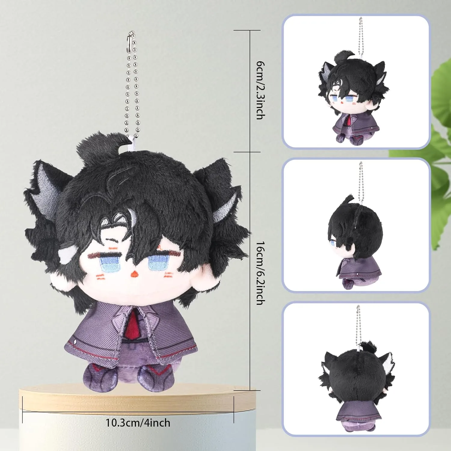 UTIEHD Genshin Impact Plush Keychains, Cute 4-Inch Collectible Doll - Compact Size for Bags and Keys for Fans (Wriothesley)