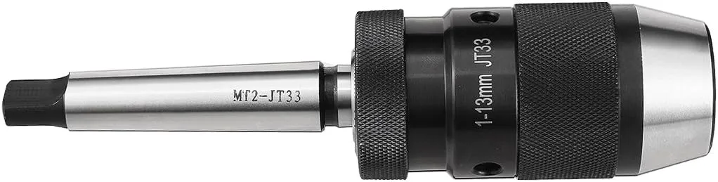uxcell Keyless Drill Chuck MT2 Morse Taper Mount Adjustable 1/32"-1/2" (1mm-13mm) 3-Jaw for Lathes Milling Drilling Machine