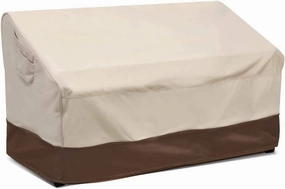VAILGE 2-Seater Heavy Duty Patio Deep Bench Loveseat Cover, 100% Waterproof Outdoor Deep Sofa Cover, Lawn Patio Furniture Covers with Air Vent, Small (Deep), Beige & Brown