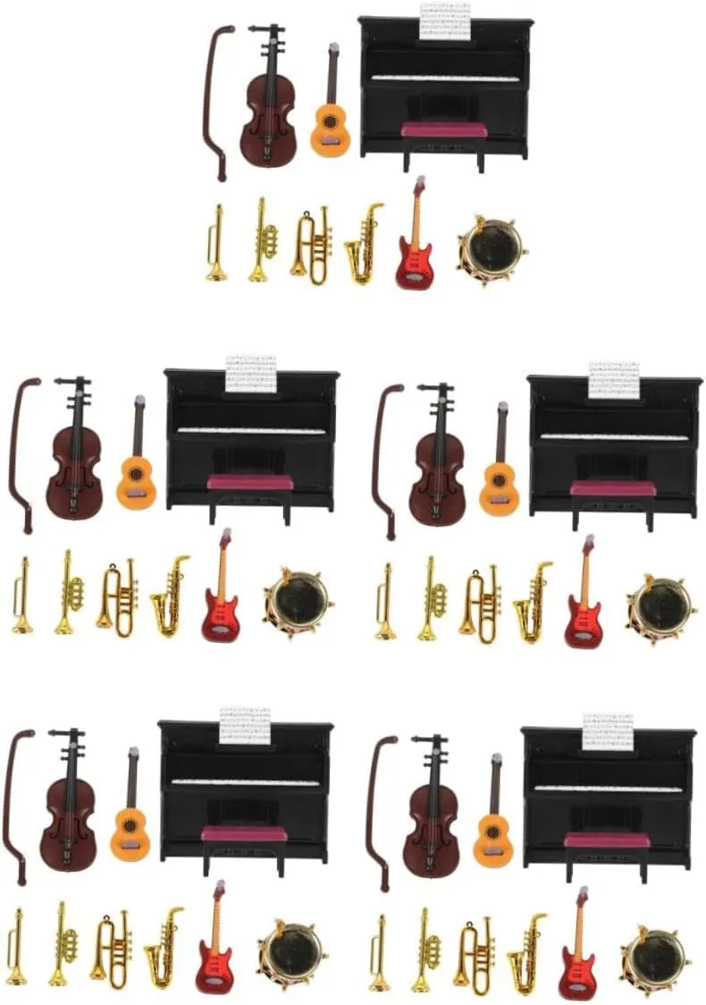 VANZACK 3 Sets Tiny Instruments Mini Dollhouse Accessories Cool Miniature Things for Miniature Dollhouse