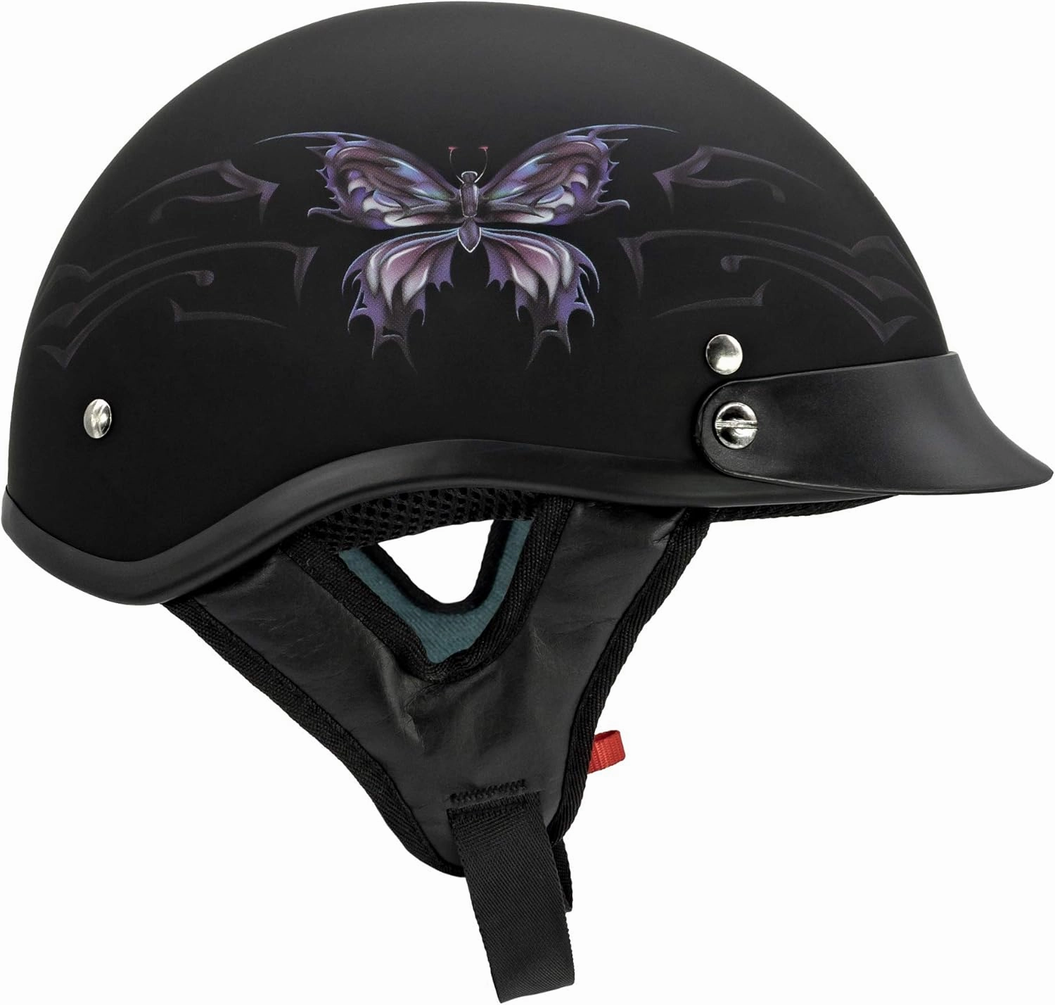 VCAN Cruiser Intricate Butterfly Motorcycle Half Helmet