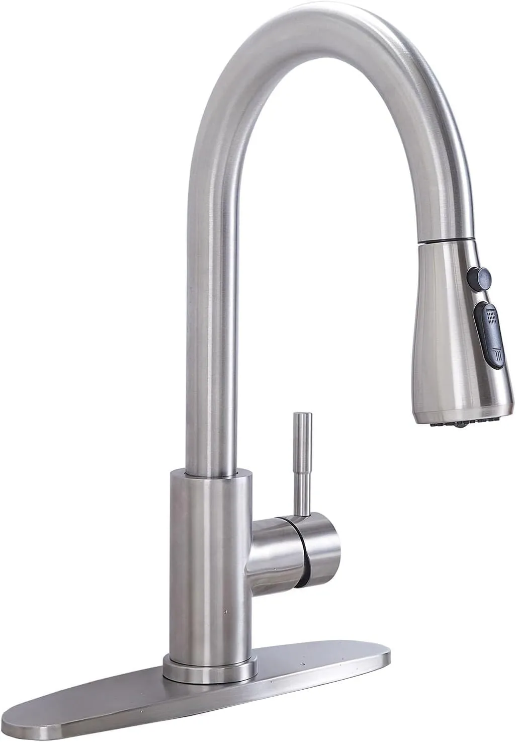 VCCUCINE Kitchen Faucet with Pull Down Sprayer, Brushed Nickel Faucet for Kitchen Sink, Small High Arc RV Stainless Steel Single Handle Pull Out Kitchen Sink Faucet