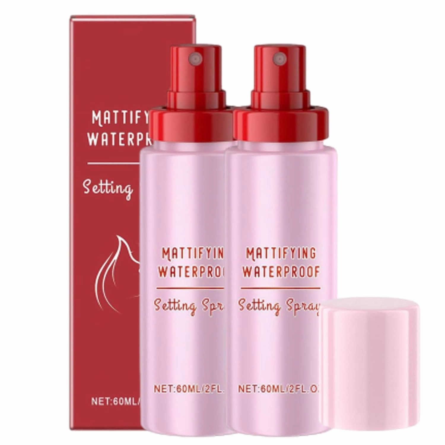 Velorasi Powder Melt Glass Setting Spray, Ultra-Smooth Finish- Size Setting Spray, Makeup Wear up to 12 Hours, Hydrating (2 PCS, 2 FL.OZ)