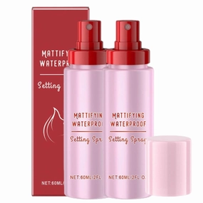 Velorasi Powder Melt Glass Setting Spray, Ultra-Smooth Finish- Size Setting Spray, Makeup Wear up to 12 Hours, Hydrating (2 PCS, 2 FL.OZ)