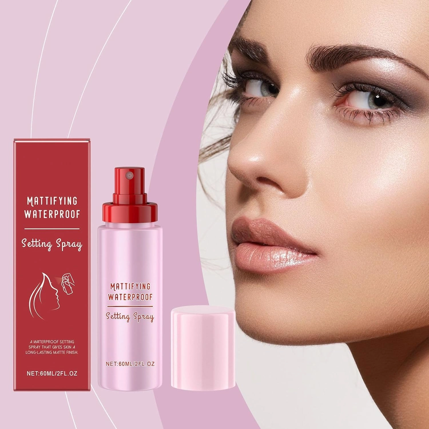 Velorasi Powder Melt Glass Setting Spray, Ultra-Smooth Finish- Size Setting Spray, Makeup Wear up to 12 Hours, Hydrating (2 PCS, 2 FL.OZ)