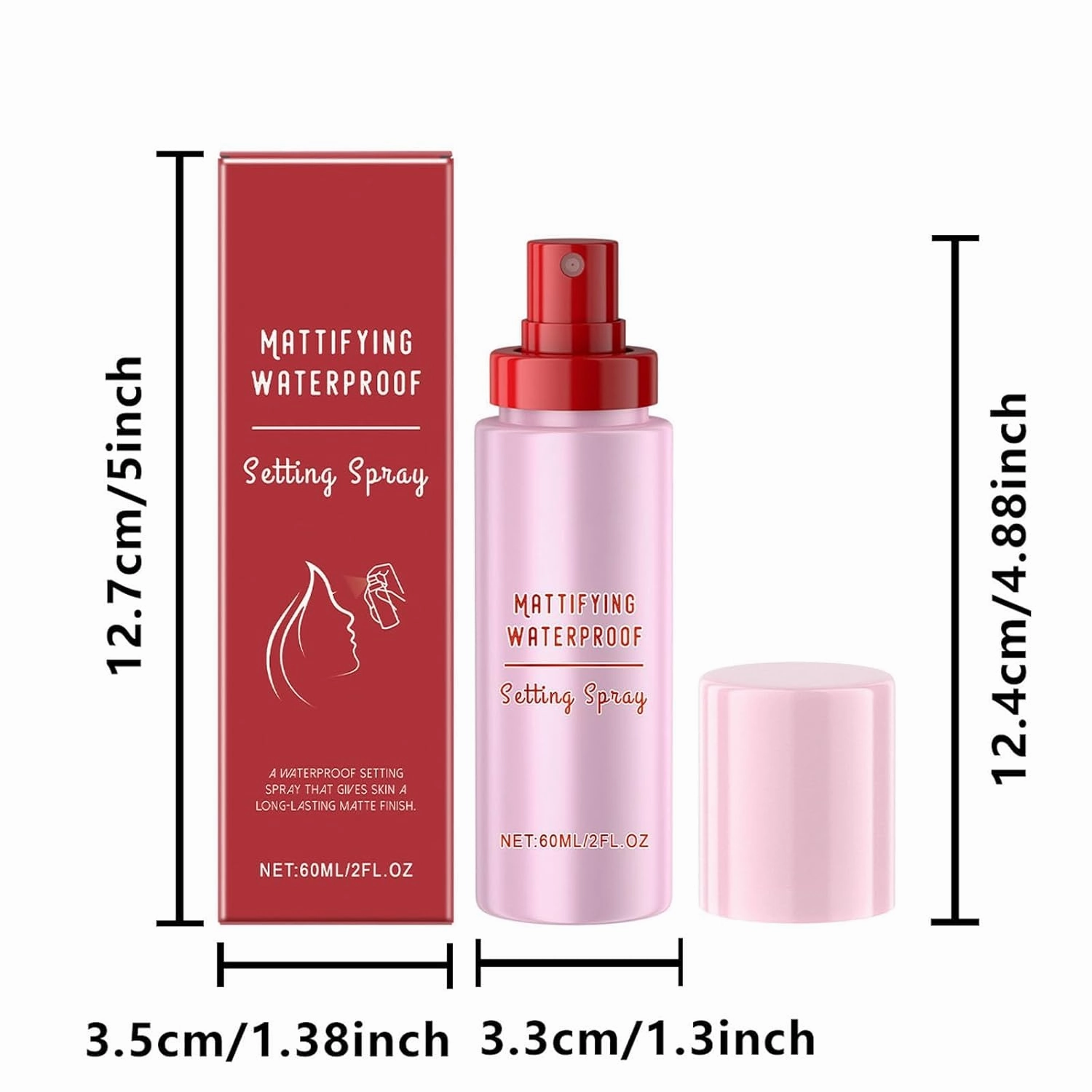 Velorasi Powder Melt Glass Setting Spray, Ultra-Smooth Finish- Size Setting Spray, Makeup Wear up to 12 Hours, Hydrating (2 PCS, 2 FL.OZ)