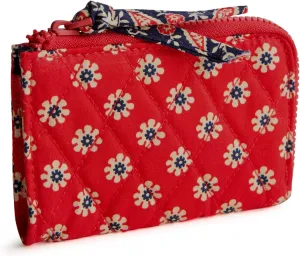 Vera Bradley Women's Premium Cotton Zip Card Pouch ID Case