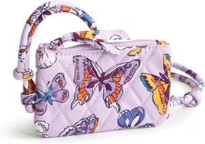 Vera Bradley Women's Premium Cotton Zip Card Pouch Lanyard ID Case