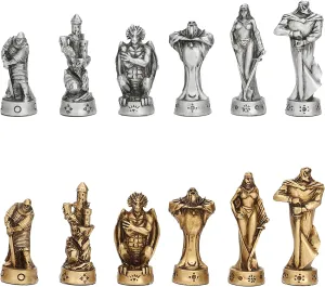 Veronese Design 3 3/8 Inch Tall Medieval Fantasy Chessmen Set Hand Painted Resin Premium Collectible