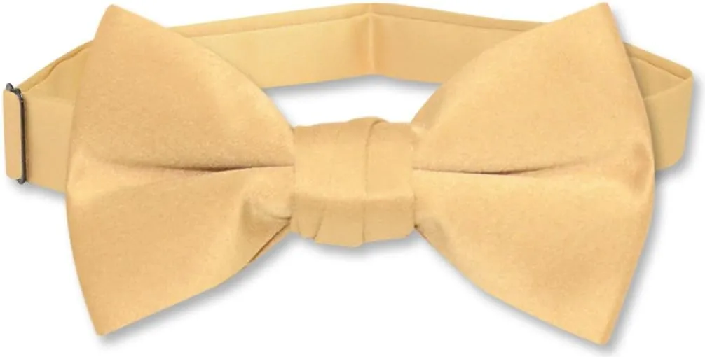 Vesuvio Napoli Boy's Dress Vest Bow Tie Necktie 3 piece set. Solid Color Variety Pre-Tied Ties