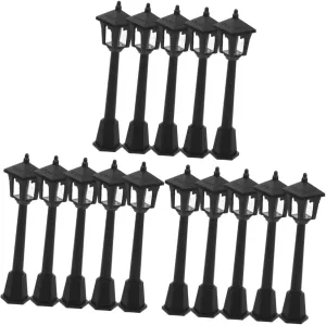 VICASKY 15pcs Miniature Street Light Models Decorative Lamps for Dollhouse Garden Lightweight Landscape Lights for Home Decor Railway Layout