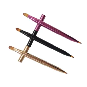VICASKY Flexible Lip Brush Set 3pcs Retractable Lipstick Lip Gloss Applicator Dual-sided Makeup Brush Perfect for Travel Daily Use