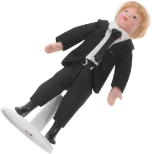 VICASKY Miniature Porcelain Doll People Figurine Realistic Character Model for Dollhouse Decoration Flexible Limbs for Posing for Display and