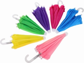 VICASKY 6pcs Mini Umbrella Boys and Girls Party Decorations Miniature Action Figures Small Rainy Sunny Props for Photography Girls Party Bag Fillers