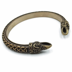 Viking raven bracelet bronze arm ring Norse Jewelry nordic torc