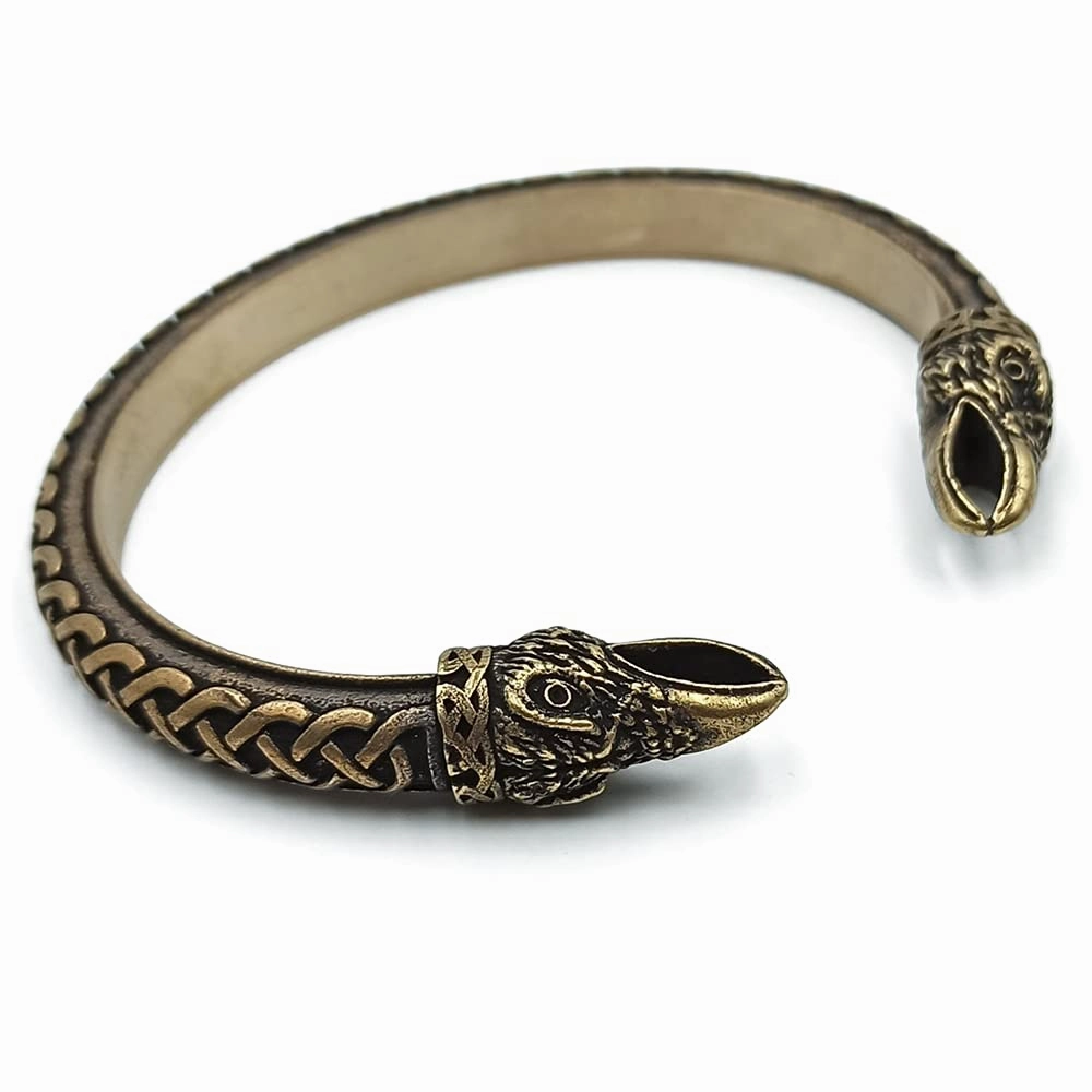 Viking raven bracelet bronze arm ring Norse Jewelry nordic torc