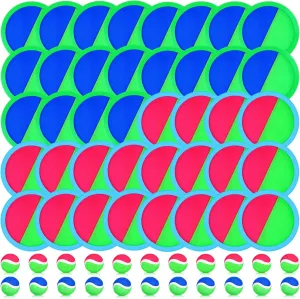 Vinsot Toss and Catch Game Set 40 Paddles 20 Balls Beach Yard Family Outdoor Sports Games Toss and Catch Set with Paddles Ball Nylon